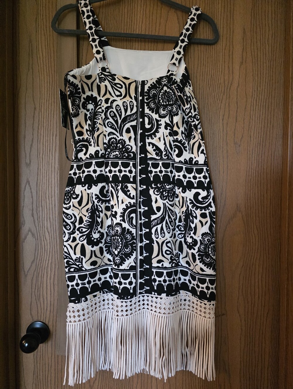 Tahari ASL‎ Border-Print Fringe Sheath Dress Size 4 - Picture 3 of 7